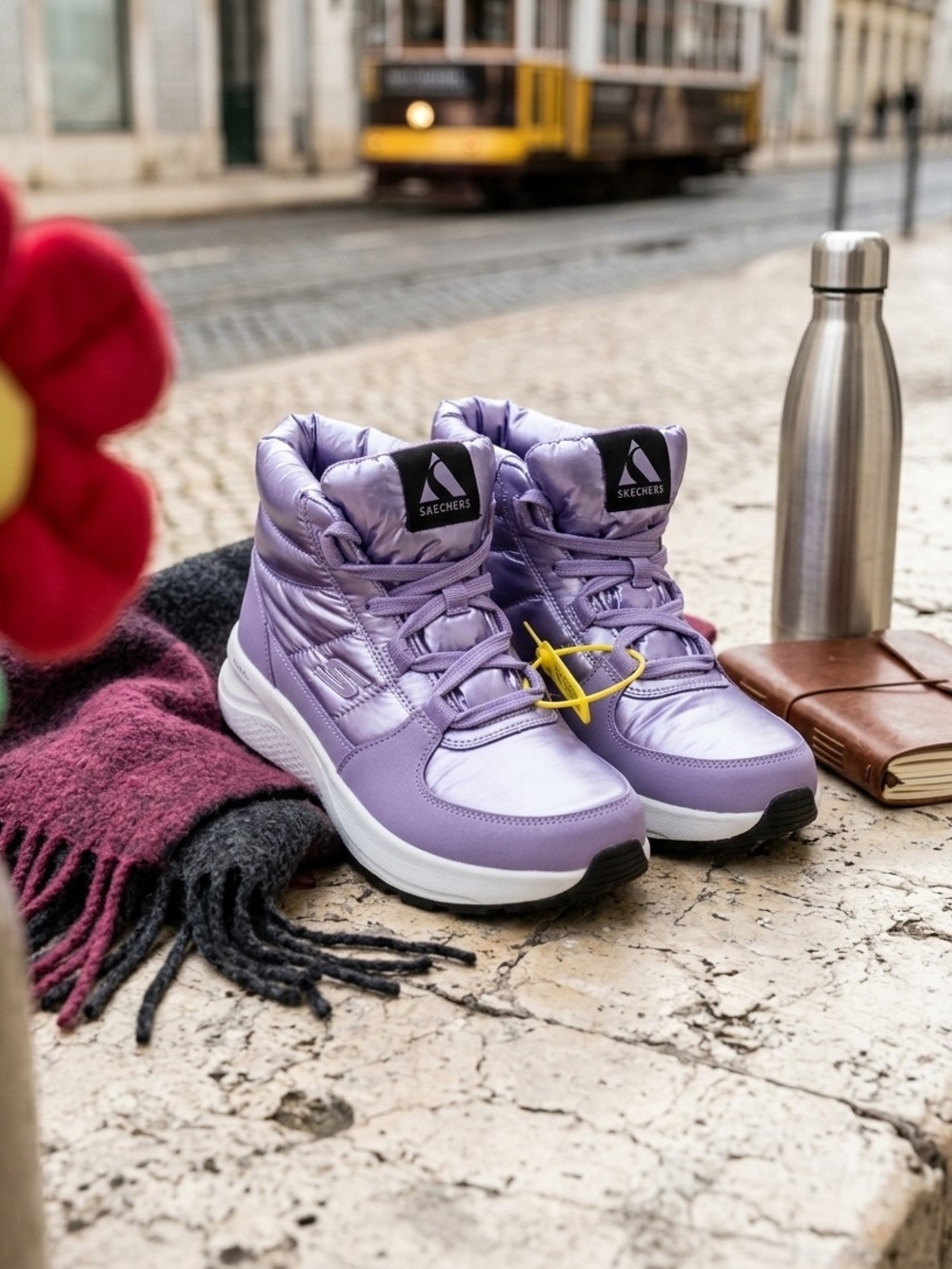Skechers Women's Lavender Puffer High-Top Sneakers